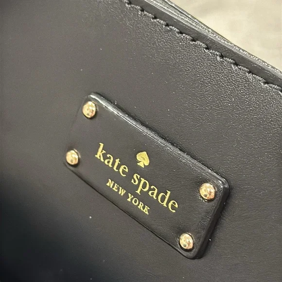 Kate Spade Bag Vegan Leather Black and White Checker Geometric Tote - Picture 15 of 17